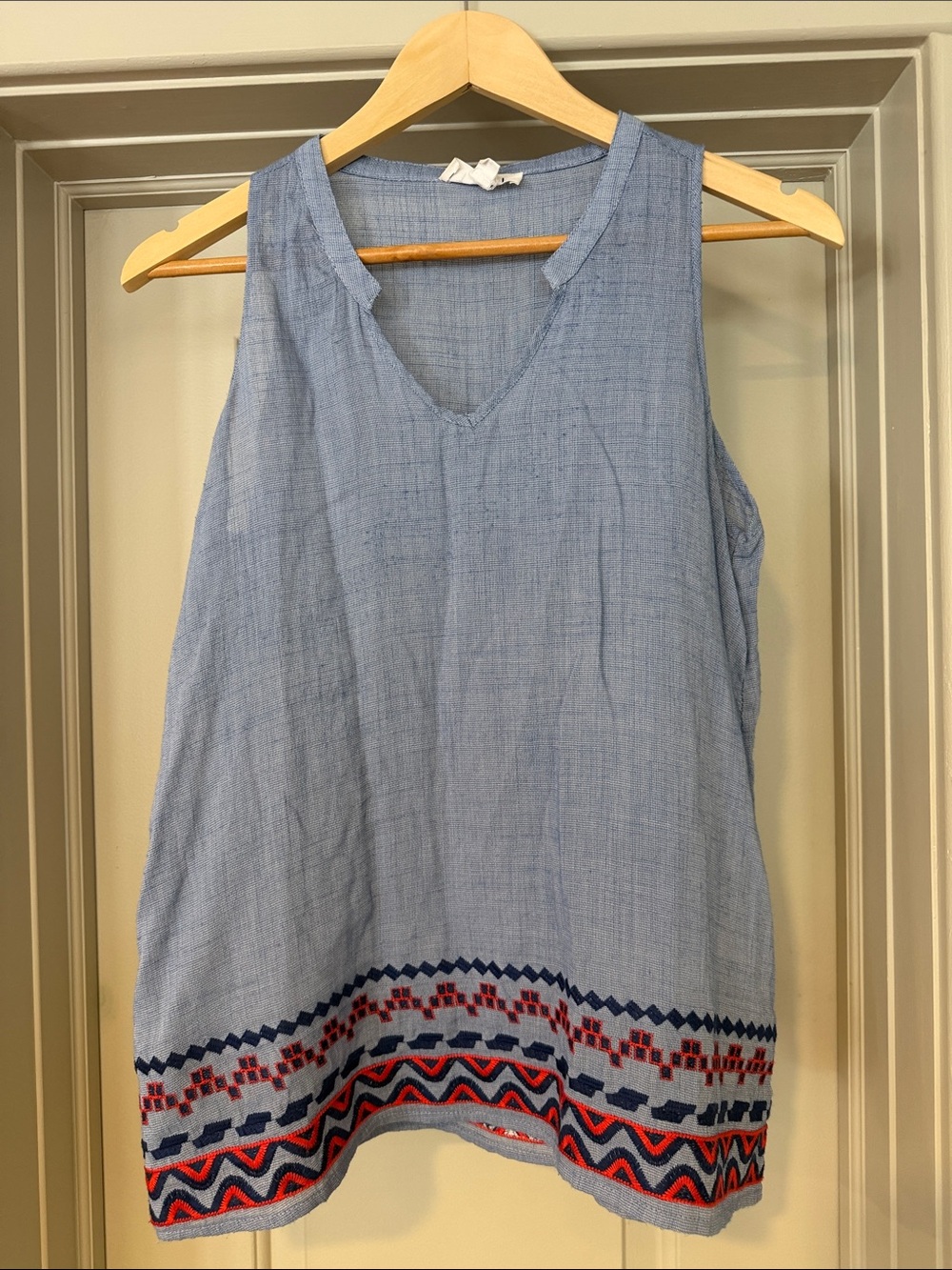 THML Light Blue Textured V-Neck Tank